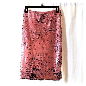 EUC Pink Copper Sequin Pencil Skirt
Anthropology